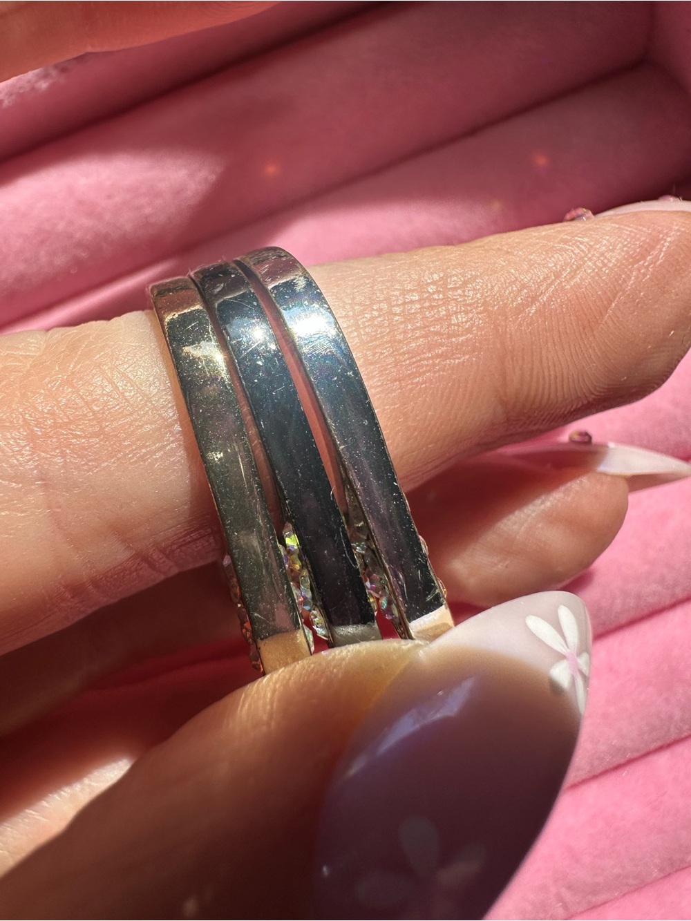 Prism • Iridescent Rhinestone Cat Ear Rings - Picture 11 of 17